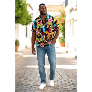 Levi's Parrot Party XL Hawaiian Short Sleeve Shirt